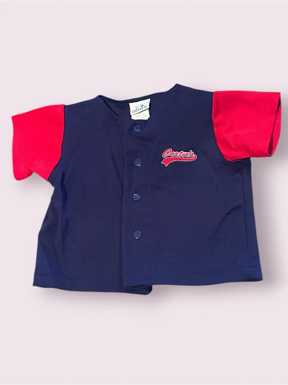 Vintage Carters Navy & Red Two-Piece Baseball Style Outfit Size 9-12 Months